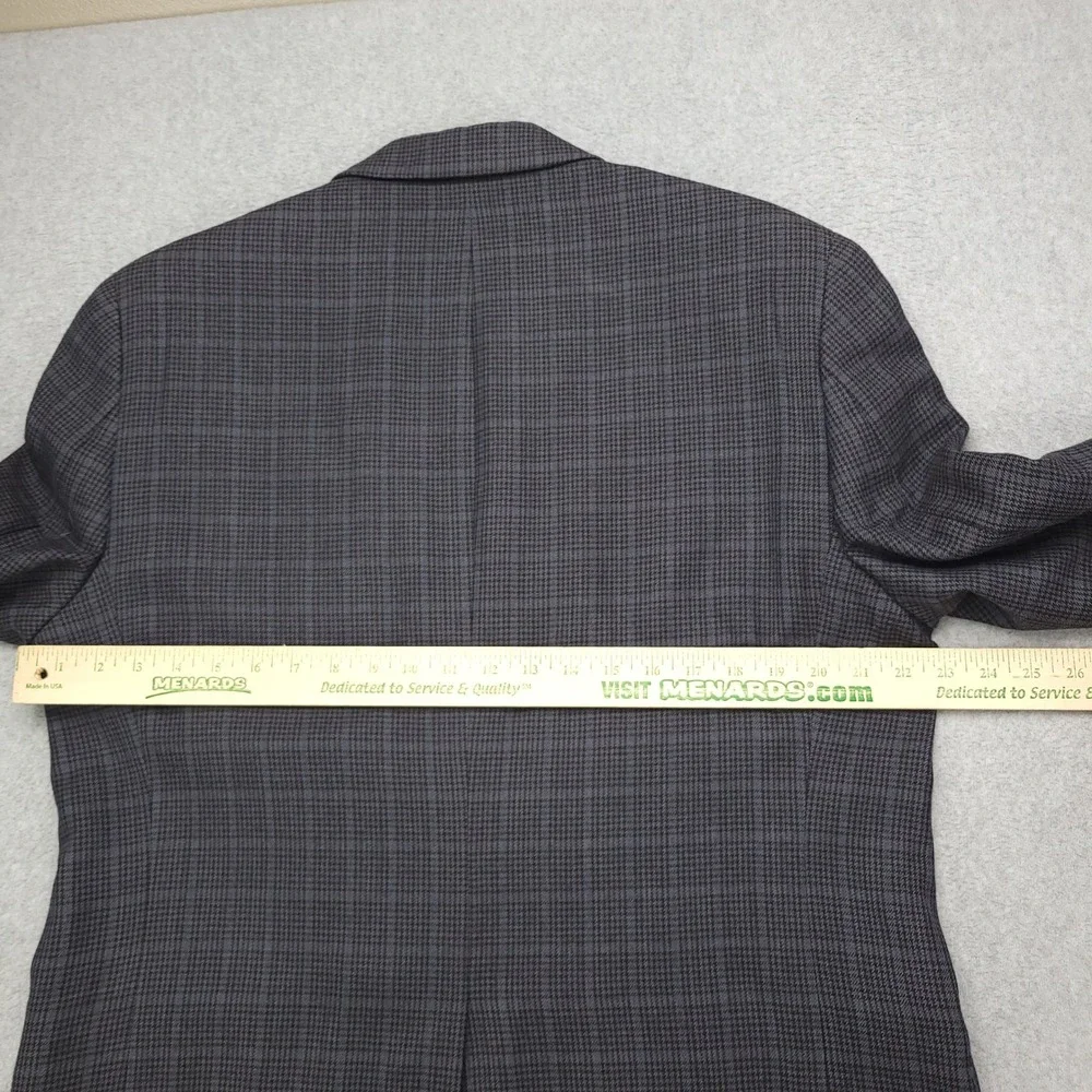Ralph Lauren Blazer‎ Jacket Men's 42L Gray Blue Glen Check Silk Wool Blend